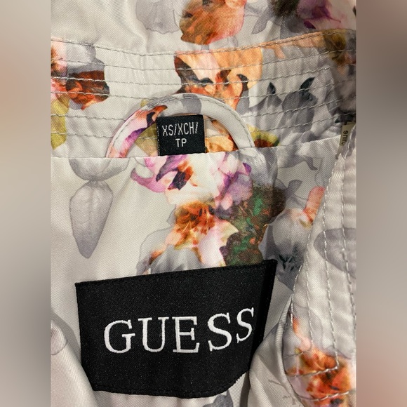 GUESS Floral Double-Breasted Water-Resistant Trench Coat size XS - Picture 6 of 14